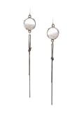 gathered stone drop earrings
