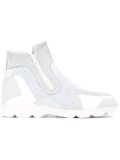 panelled hi-top sneakers