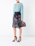'Feathers Print Crepe de Chine' skirt