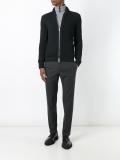 zipped ribbed cardigan