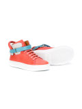 straped hi-top sneakers