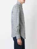 方格排扣领衬衫