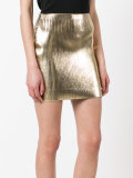 metallic coated mini skirt