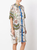 multi-pattern shift dress