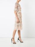 floral embellishment sheer dress