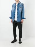 logo print denim jacket
