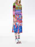 embroidered multicolour knit top