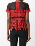 pointy sheer panel blouse