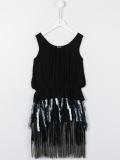 sequin & chain fringed dress