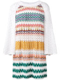 multi-pattern knitted dress