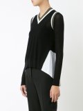 ruffled side mesh top