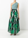 floral jacquard gown