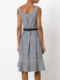 checked flared dress