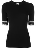 contrast short sleeve sweater
