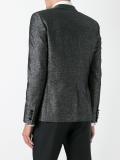 peaked lapel metallic blazer