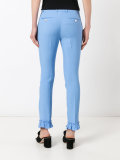 ruffle detail slim fit trousers