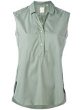 sleeveless button front blouse