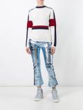 metallic three-quarter trousers