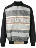 printed panel bomber jacket