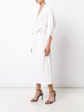 V-neck belted dress