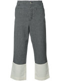 contrast hem cropped trousers
