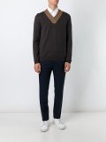 contrast v-neck jumper