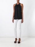 crystal embellished sleeveless blouse