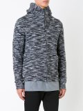 marled zipped hoodie