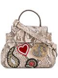 snakeskin print tote bag 