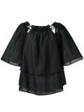 ruffled shift blouse