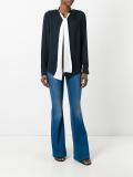 contrast bow blouse