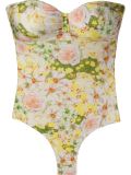 floral print strapless swimsuit