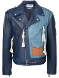 colour block biker jacket
