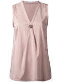 pinned V-neck top