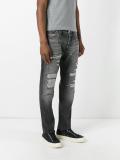 distressed straight-leg jeans