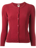 ribbed detail buttoned cardigan