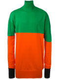 roll neck bicolour jumper