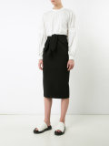 pleated trim blouse