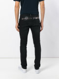 zipped knee skinny jeans