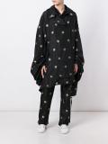 oversized floral jacquard parka