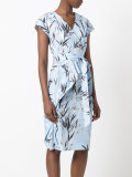 printed wrap dress