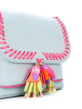 whipstitch trim cross body bag