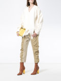 Cropped Trousers with Ruched Legs
