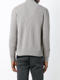 ribbed high neck cardigan