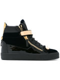 velvet hi-top sneakers