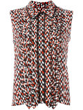 geometric pattern sleeveless blouse