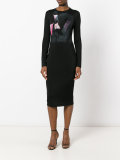 flamingo print dress