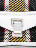 striped woven satchel