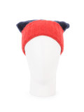 cashmere colour block beanie 