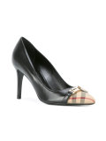 contrast toe pumps